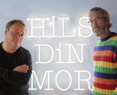 René Benjamin Hansen og Jesper Frølund Hansen fra teatret HILS DIN MOR